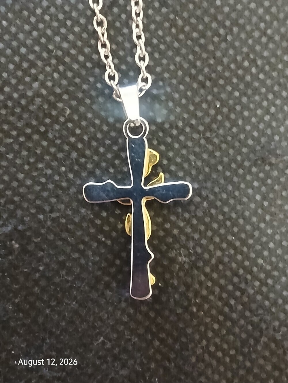 Access Christian Apparel Silver Colored Cross, Gold Colored Rose, 24" Adj. Chain - Picture 3 of 6